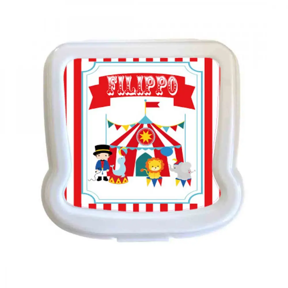 Contenitore porta vivande sandwich Circo personalizzabile - 2 pz