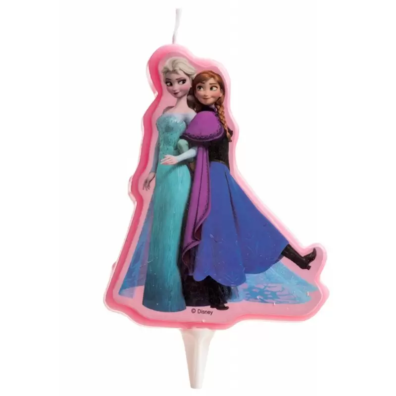 CANDELINA IN CERA FROZEN ANNA E ELSA 346128 DECORAZIONE ADDOBBO TORTA CAKE 