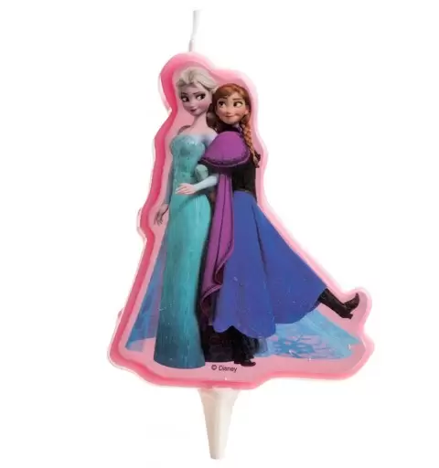 CANDELINA IN CERA FROZEN ANNA E ELSA 346128 DECORAZIONE ADDOBBO TORTA CAKE 