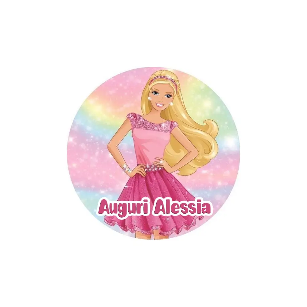 Cialda per Torta Barbie Movie Ostia Tonda