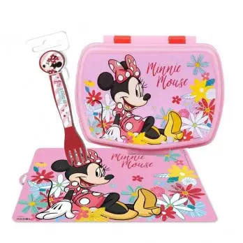 PORTA MERENDA TOVAGLIETTA E POSATE MINNIE DISNEY