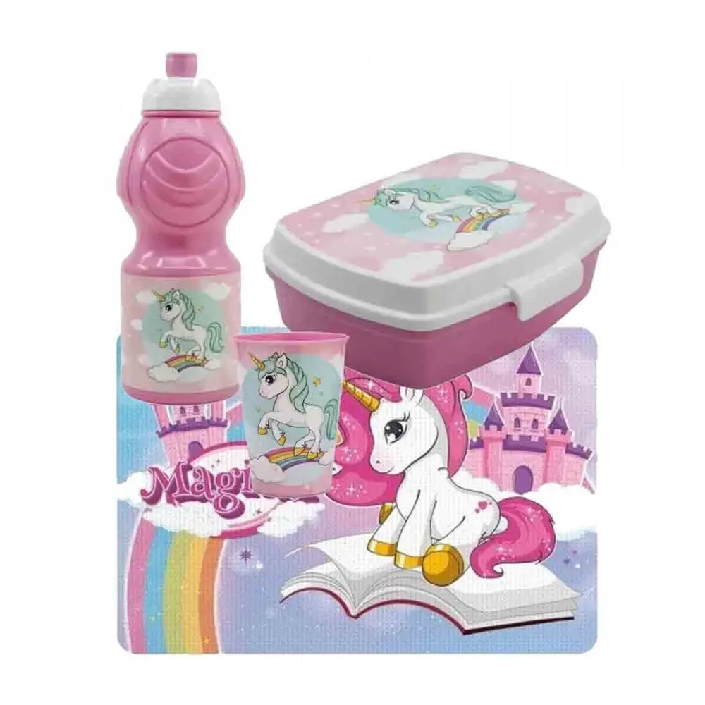 SET MERENDA UNICORNO 4 PEZZI