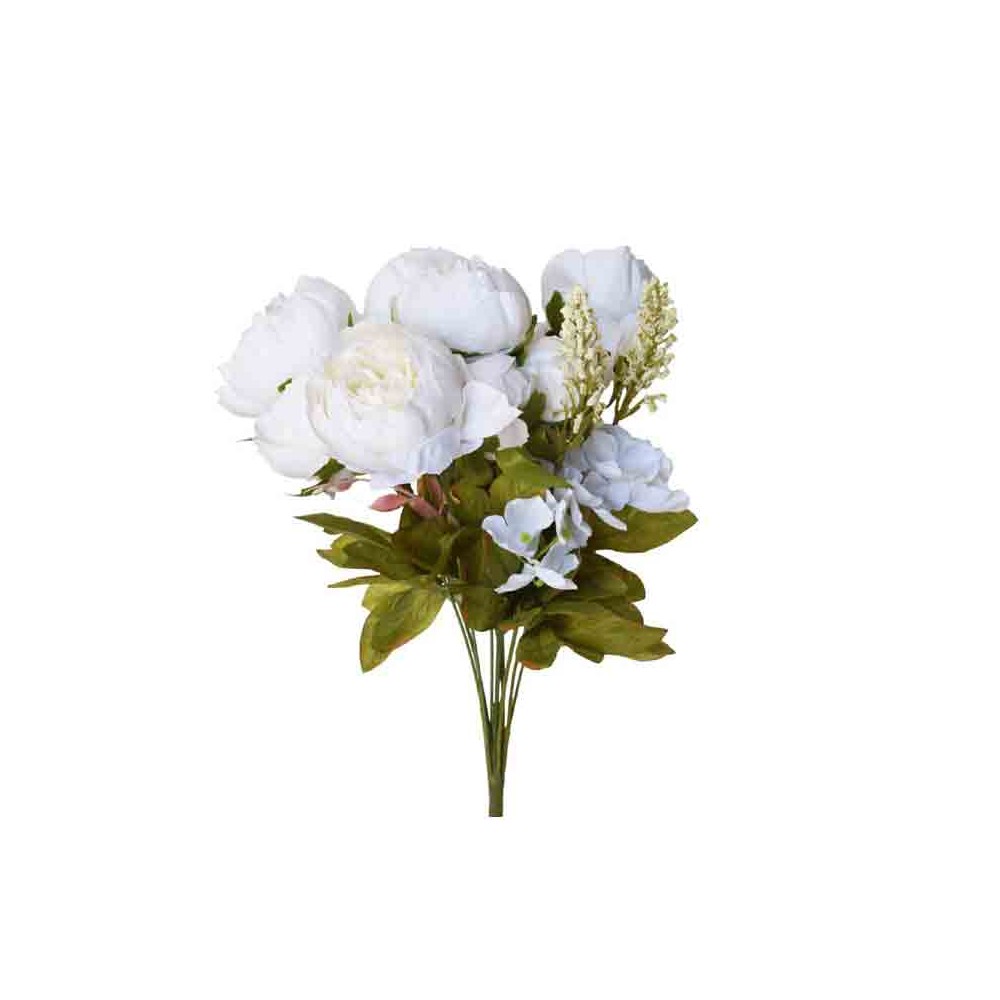 Bouquet peonia 13 fiori crema ti- 2680048-10 45 cm