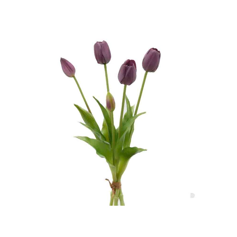 mazzo di tulipani artificiali 5 pz  viola real  touch TI-15930061-87