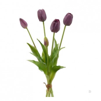 mazzo di tulipani artificiali 5 pz  viola real  touch TI-15930061-87