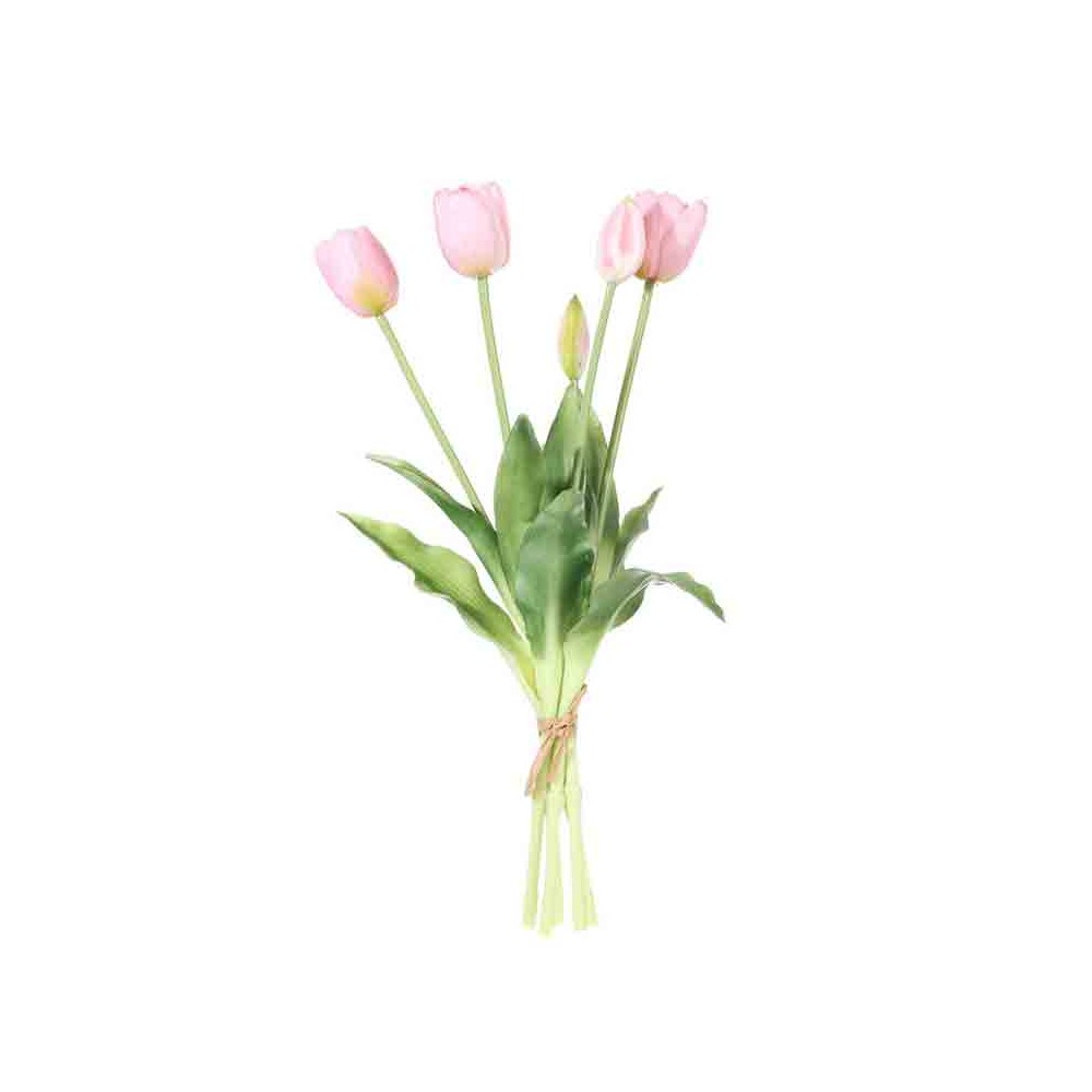 mazzo di tulipani artificiali 5 pz light pink real touch TI-15930061-11