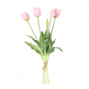 mazzo di tulipani artificiali 5 pz light pink real touch TI-15930061-11