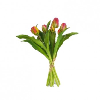 mazzo di tulipani artificiali 7 pz. fucsia real touch TI-15930055-12