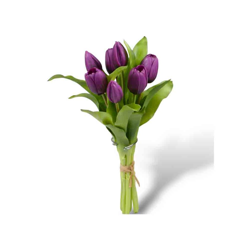 mazzo di tulipani artificiali 7 pz. purple viola real touch TI-15930055-110