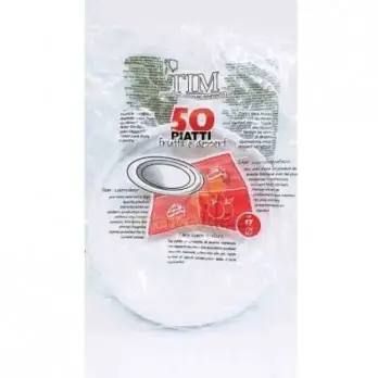 Piatti frutta plaatica bianchi 17 cm 50 pz dessert