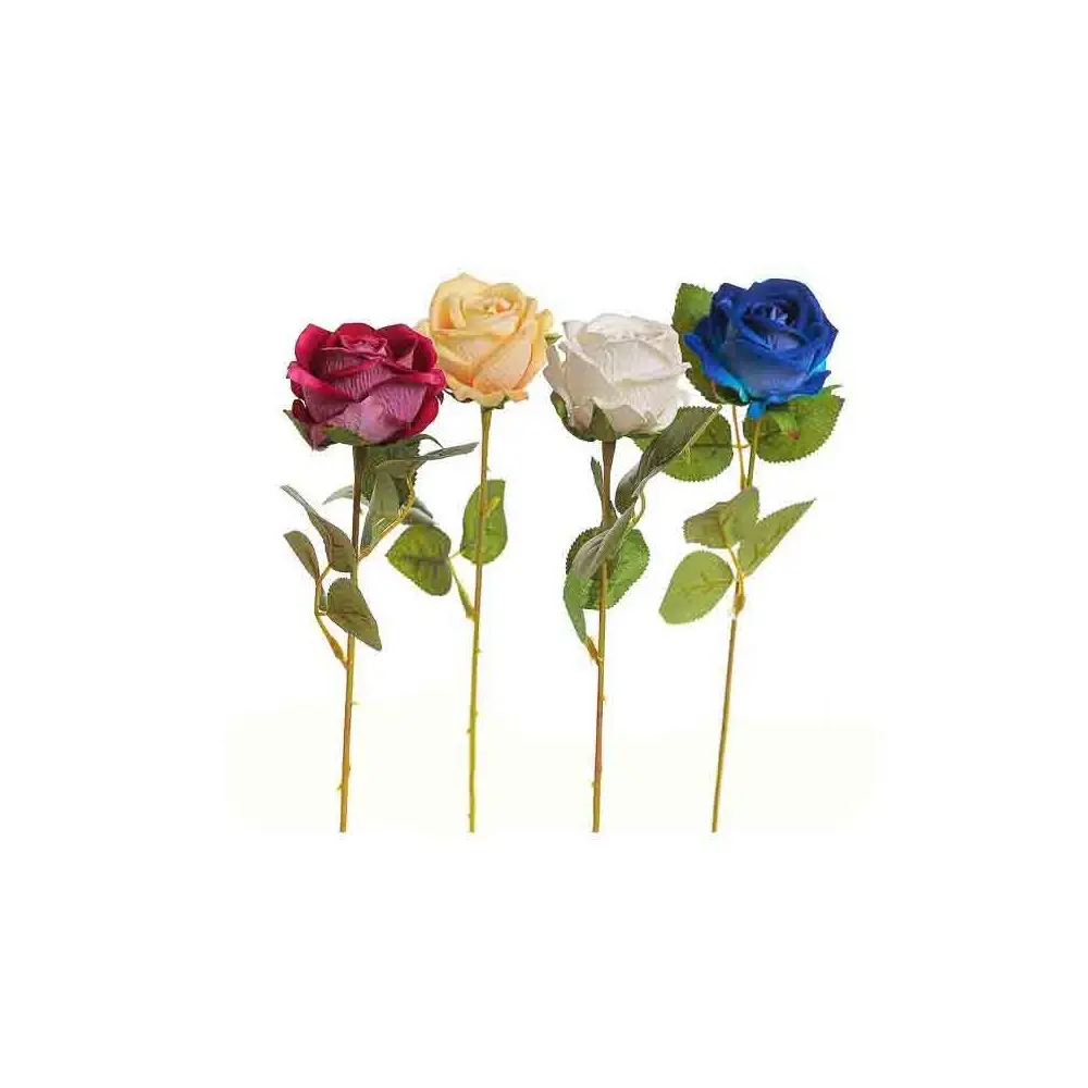 ramo rosa artificiale singola 4 colori assortiti e casuali CN-2FV1666/350 52 cm
