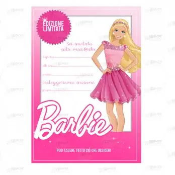 Inviti Barbie personalizzabili – 20 pz