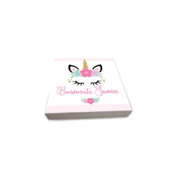 Set scatoline portaconfetti cubetto 20pz con Scatola Unicorno Magico - Personalizzabile