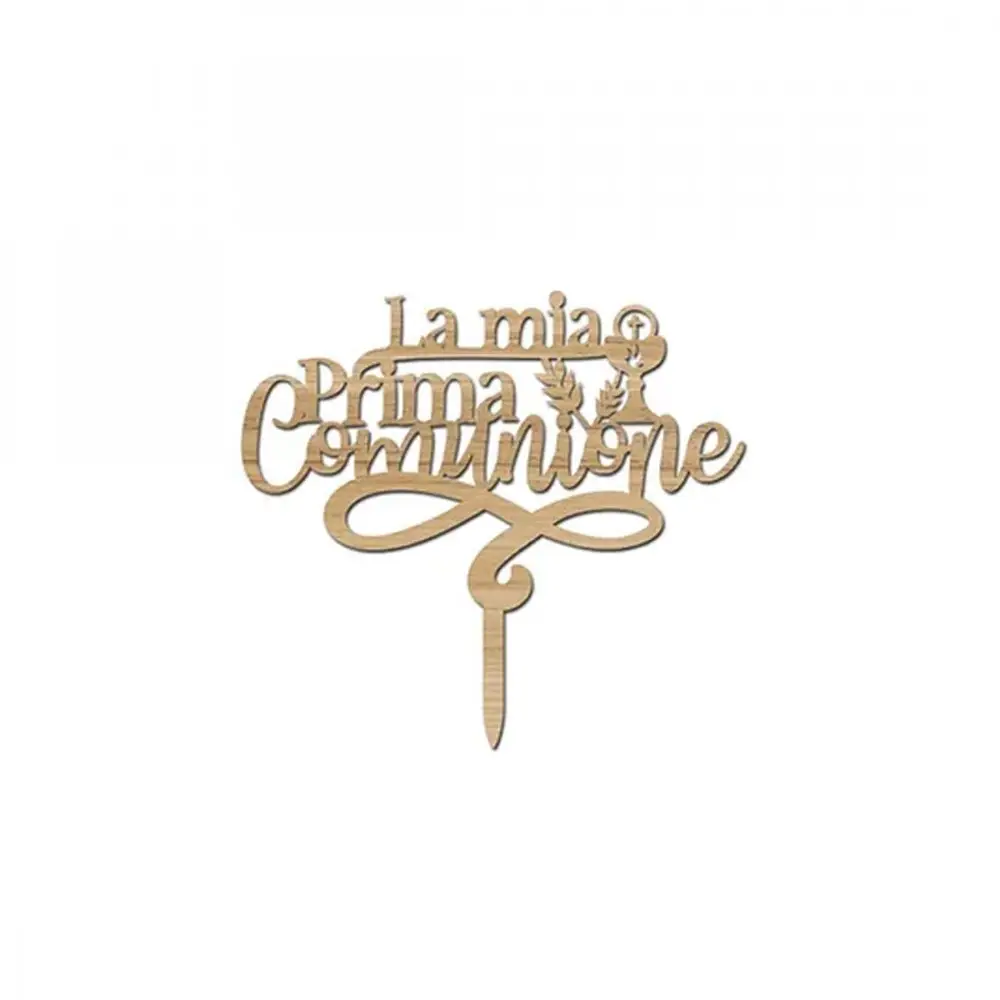 Cake Topper Prima Comunione In Legno