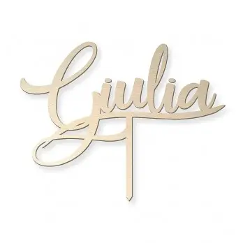 Cake Topper Nome Personalizzabile in legno