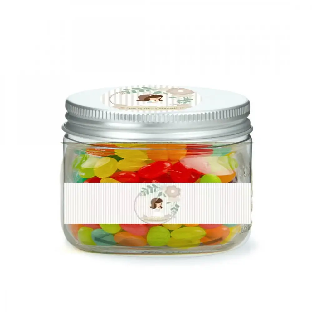 BARATTOLINI COMUNIONE CON ADESIVI BIMBA CREMA - E JELLY BEANS