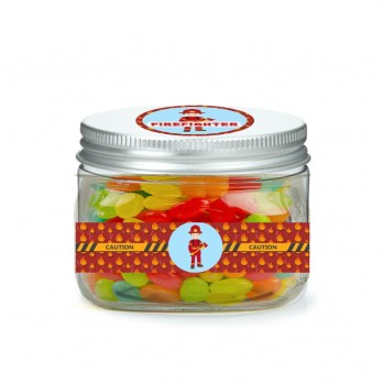 BARATTOLINI POMPIERE CON ADESIVI TONDI E JELLY BEANS - 10 PZ