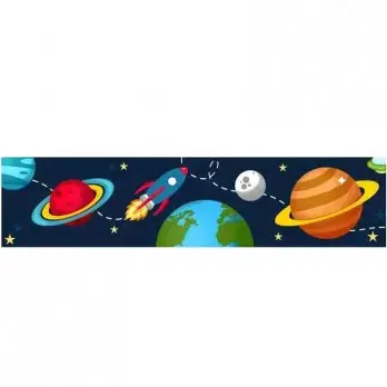 Stickers adesivo space party per barattolini
