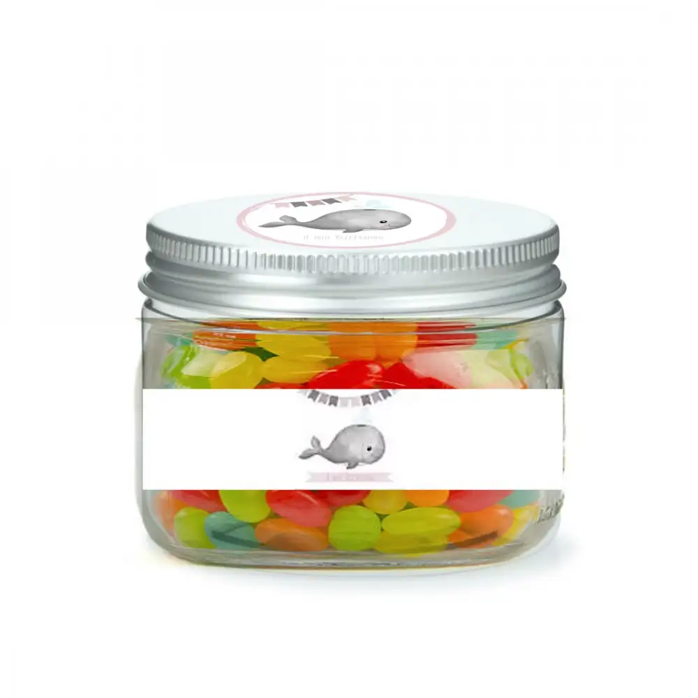 BARATTOLINI BALENA ROSA BATTESIMO CON JELLY BEANS - 10 PZ