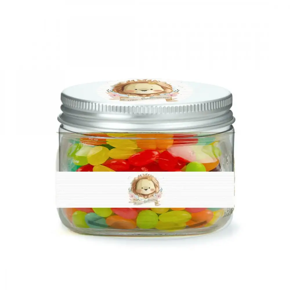 10 BARATTOLINI BATTESIMO LEONCINO LION CON JELLY BEANS - 10 PZ
