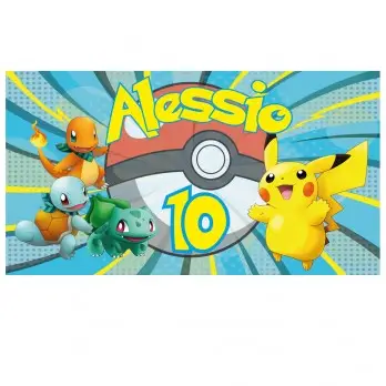 Set allestimento tavola torta Pokemon con Banner Personalizzabile