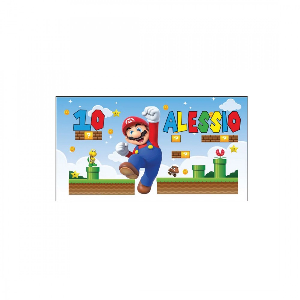 Set allestimento tavola torta Super Mario con Banner Personalizzabile