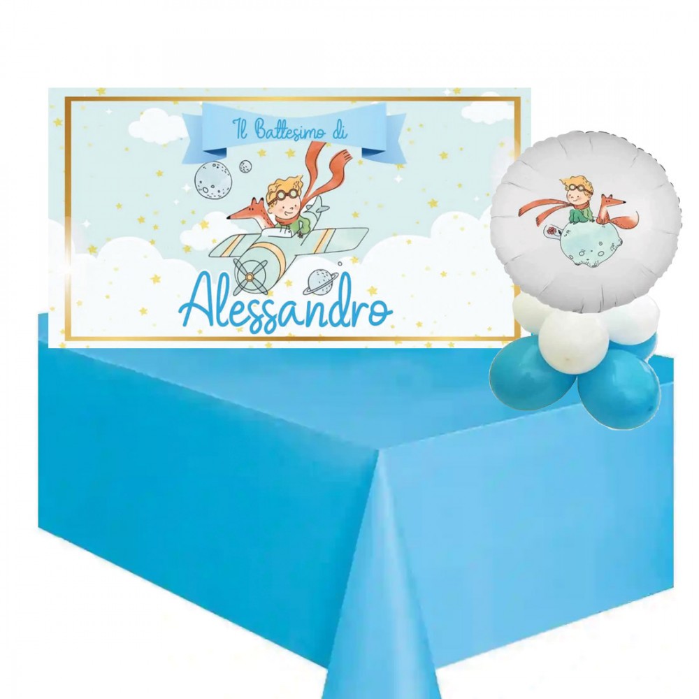 Set allestimento tavola torta Piccolo Principe new con Banner Personalizzabile