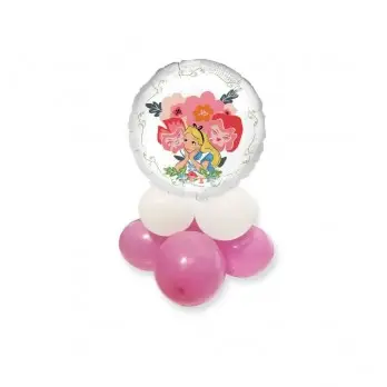 Set allestimento tavola torta Alice nel paese delle meraviglie con Banner Personalizzabile