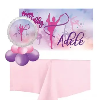 Set allestimento tavola torta Ginnastica Artistica e con Banner Personalizzabile