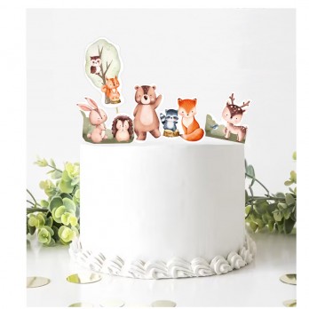 Cake Topper Picks Animaletti del Bosco - 5pz