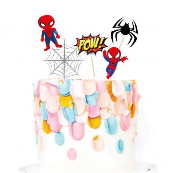Cake Topper Picks Spiderman - 5pz