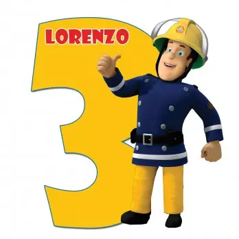 Sagoma in polistirolo Sam Il Pompiere Personalizzabile