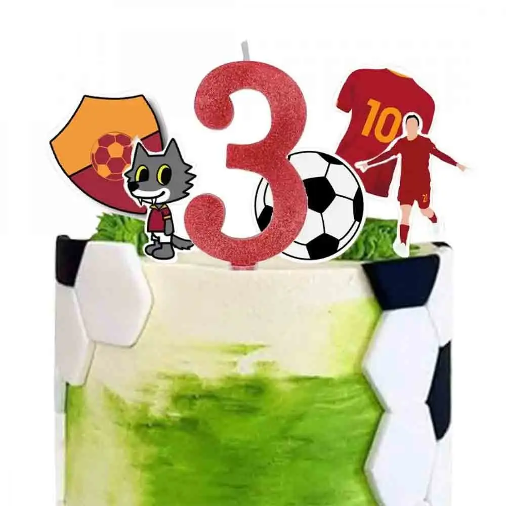 Kit 8 persone A.S. Roma con picks e candelina