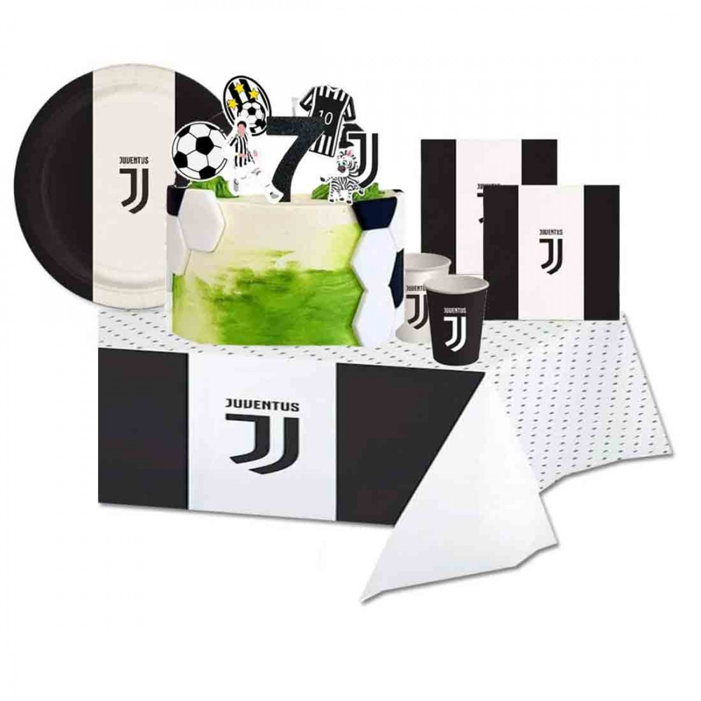 Kit per 8 persone Juventus con picks torta e candelina