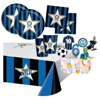 Kit n. 82 Inter con picks e candelina per torta