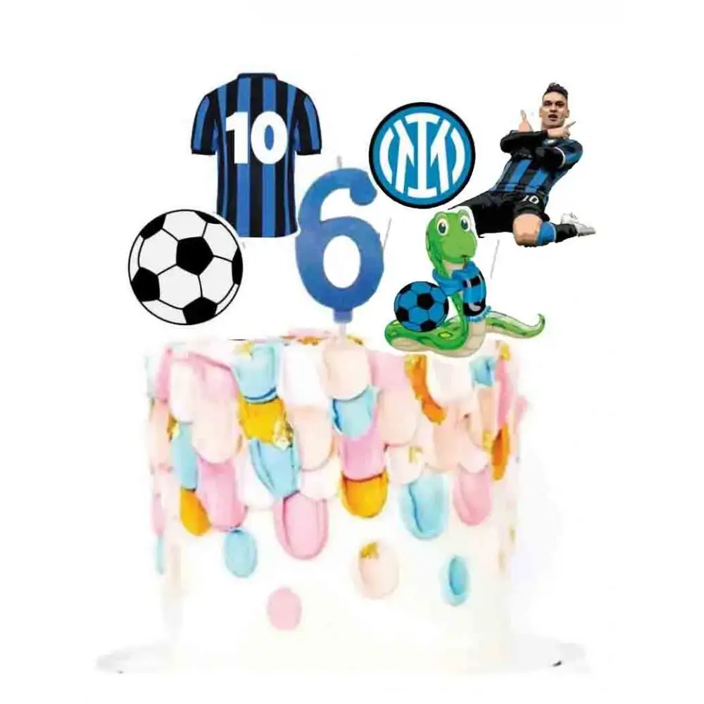 Kit n. 82 Inter con picks e candelina per torta