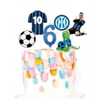 Kit n. 82 Inter con picks e candelina per torta