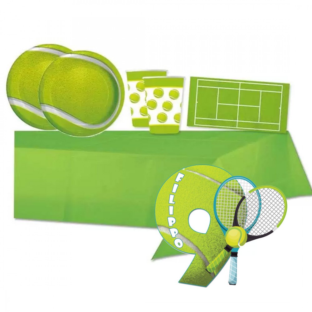 Kit n 81 Addobbi festa Tennis con sagoma polistirolo personalizzabile