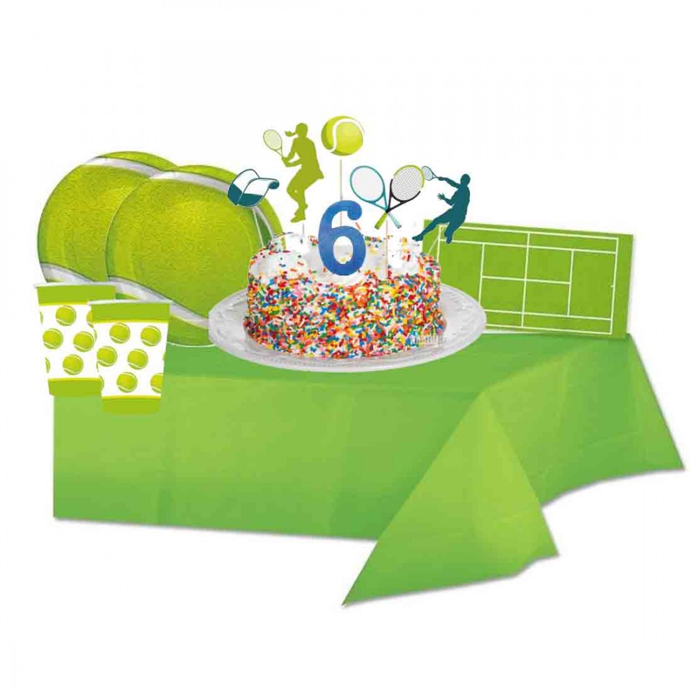 Kit n. 82 Tennis con picks e candelina per torta