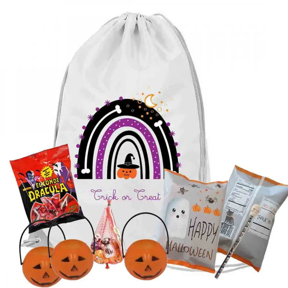 Set Sacca Halloween per dolcetto o scherzetto con dolciumi e gadget