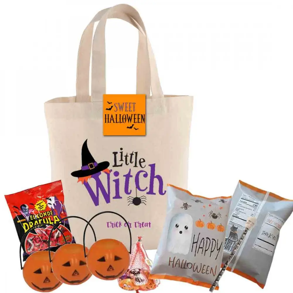 Set Shopper stampata a tema Halloween con gadget e dolciumi