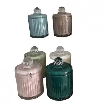 Candela in vetro 8,5 x 13 cm 6270 colori assortiti e casuali