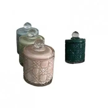 Candela in vetro 8,5 x 13 cm 6272 colori assortiti e casuali