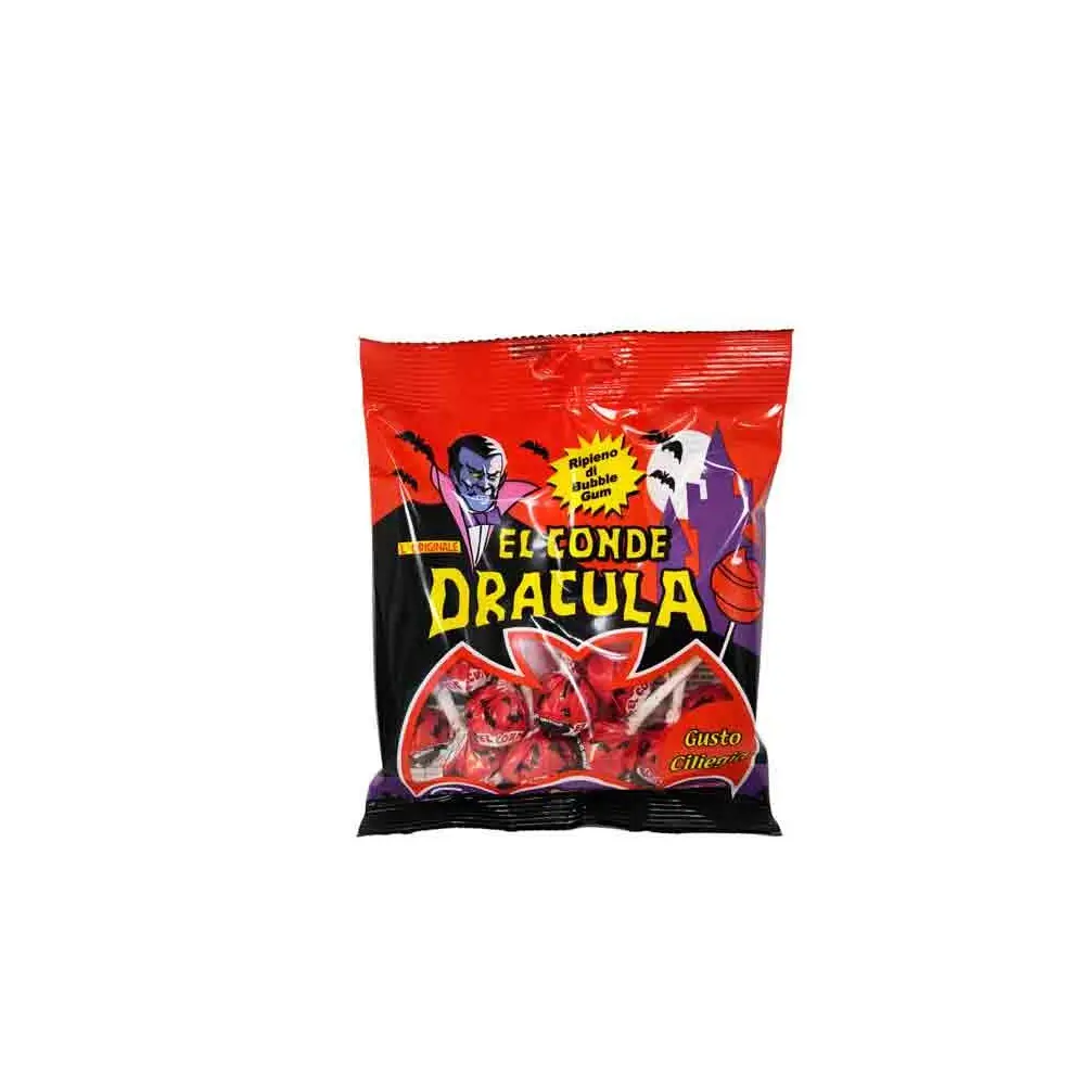 Lecca Lecca Dracula ripieno di bubble gum gusto Ciliegia  90 gr