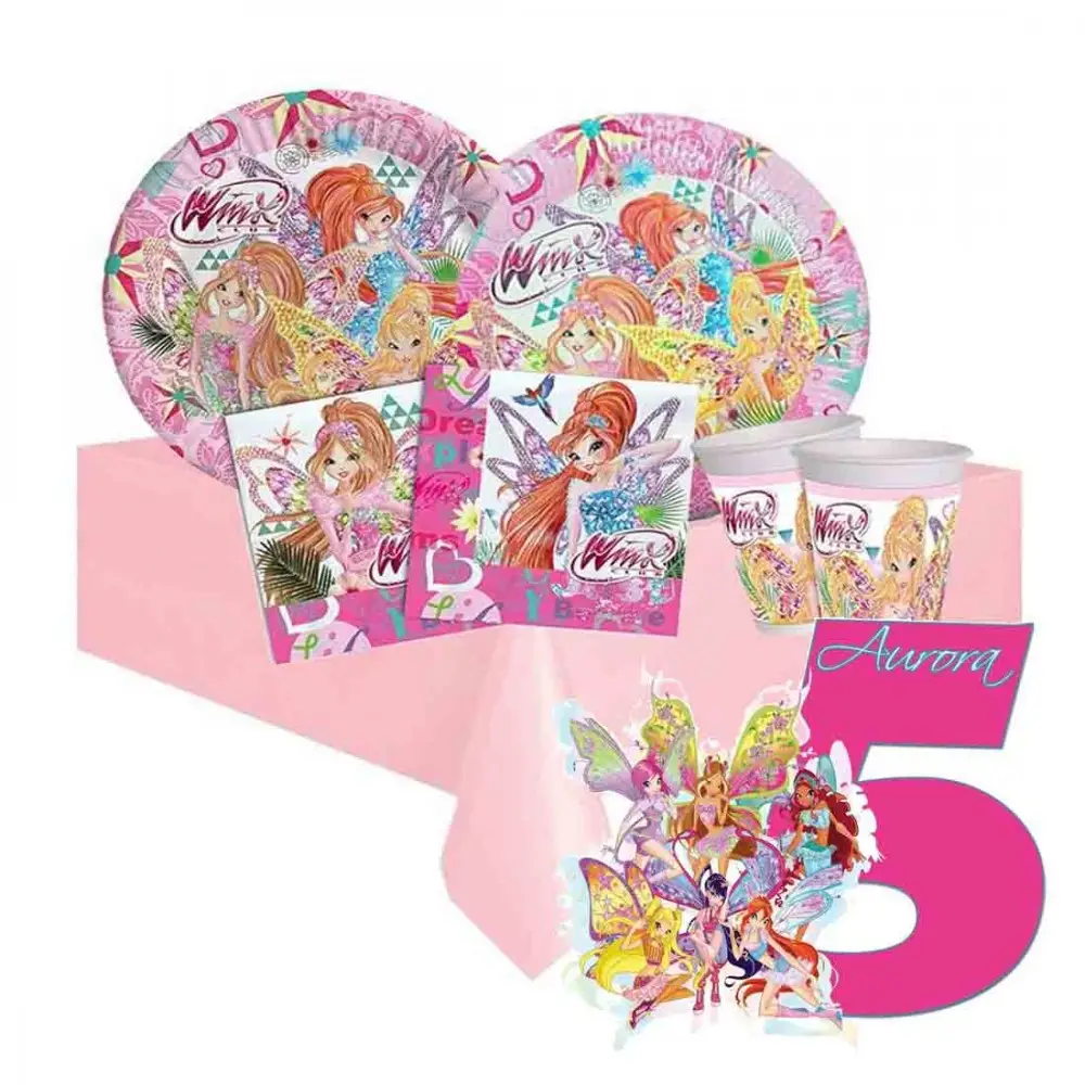Kit per 8 persone Winx con sagoma personalizzata