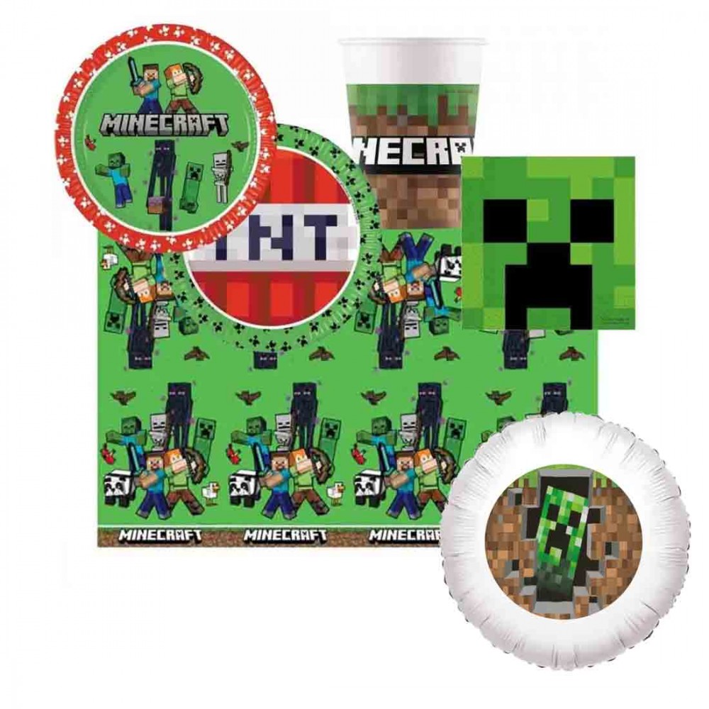 Kit 16 persone Minecraft con palloncino foil