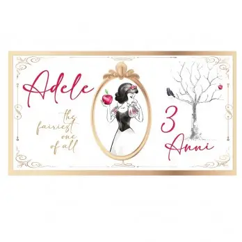 Striscione Biancaneve La piu bella del reame Banner Personalizzabile