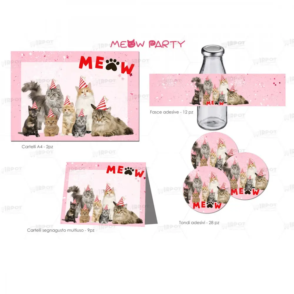 Festa di carta Gatti - Meow