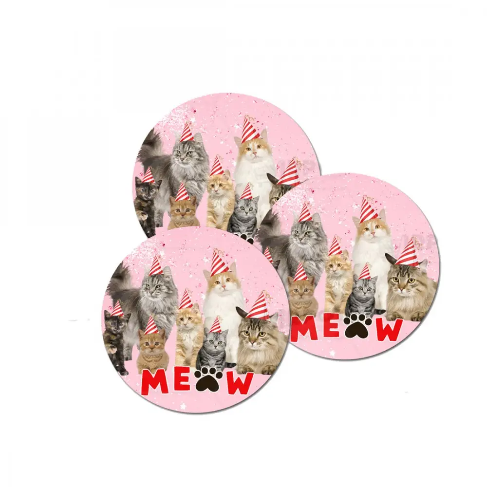 Adesivi tondi Gatti Meow - 50 pz