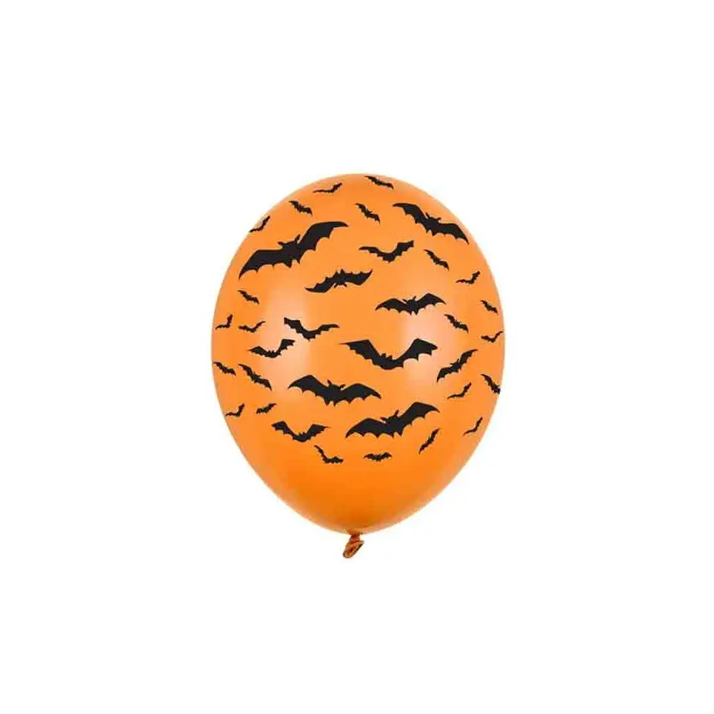 6 Palloncini 30 cm arancioni Pipistrelli neri SB14P-130-005-6